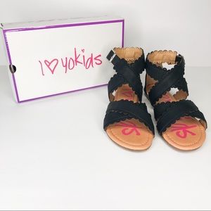 I Heart Yo Kids Girls Sandals Black Size 2